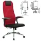 Кресло руководителя PREMIUM Ultimate EX-801 хром, плотная двойная сетка Х2, черное/красное. Фото товара с разных ракурсов.
